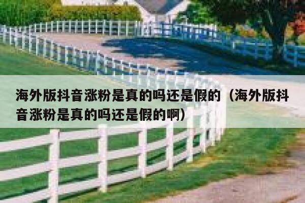 海外版抖音涨粉是真的吗还是假的(海外版抖音涨粉是真的吗还是假的啊) 第1张 海外版抖音涨粉是真的吗还是假的(海外版抖音涨粉是真的吗还是假的啊) 第1张