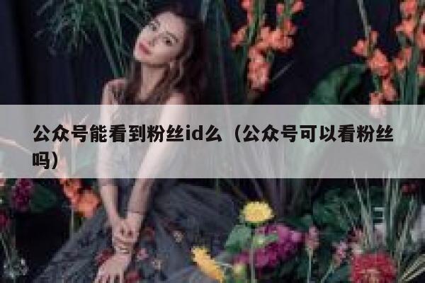 公众号能看到粉丝id么（公众号可以看粉丝吗） 第1张