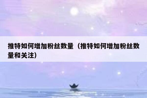 推特如何增加粉丝数量（推特如何增加粉丝数量和关注） 第1张