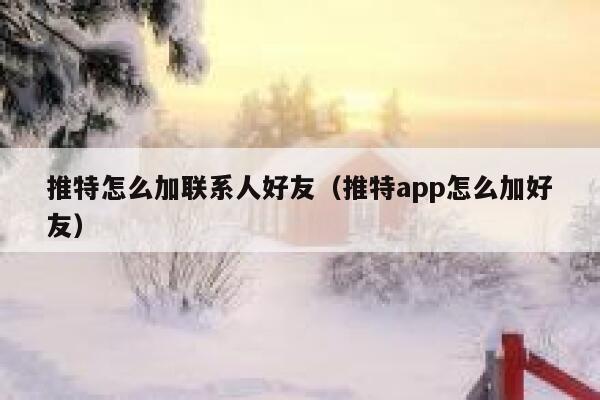推特怎么加联系人好友（推特app怎么加好友） 第1张