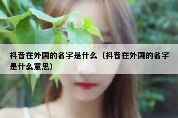 抖音在外国的名字是什么（抖音在外国的名字是什么意思） 第1张