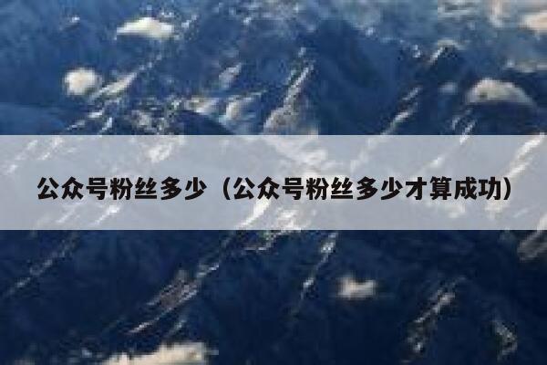 公众号粉丝多少（公众号粉丝多少才算成功） 第1张