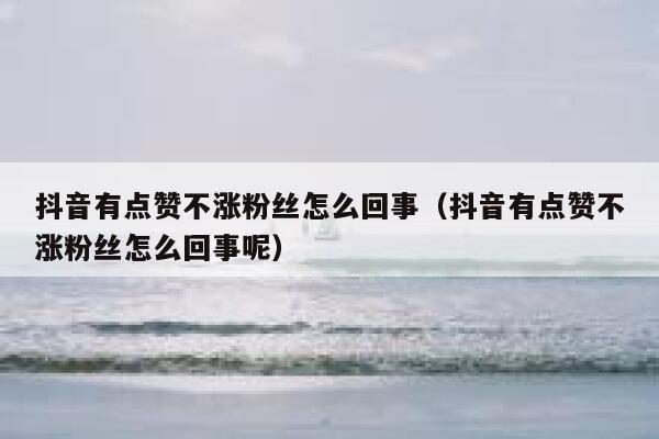 抖音有点赞不涨粉丝怎么回事（抖音有点赞不涨粉丝怎么回事呢） 第1张