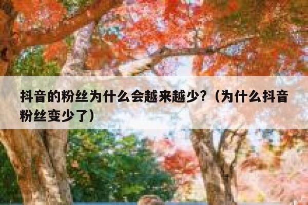 抖音的粉丝为什么会越来越少?(为什么抖音粉丝变少了) 第1张 抖音的粉丝为什么会越来越少?(为什么抖音粉丝变少了) 第1张
