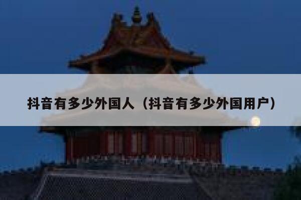 抖音有多少外国人（抖音有多少外国用户） 第1张