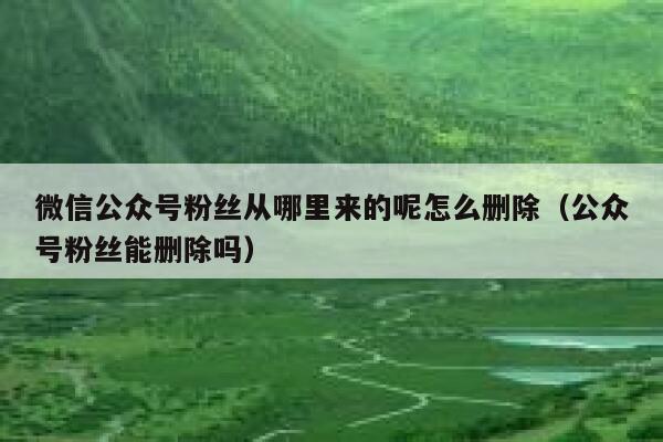 微信公众号粉丝从哪里来的呢怎么删除（公众号粉丝能删除吗） 第1张