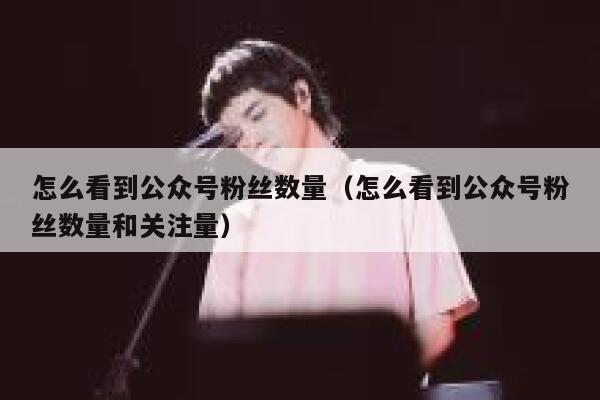 怎么看到公众号粉丝数量（怎么看到公众号粉丝数量和关注量） 第1张