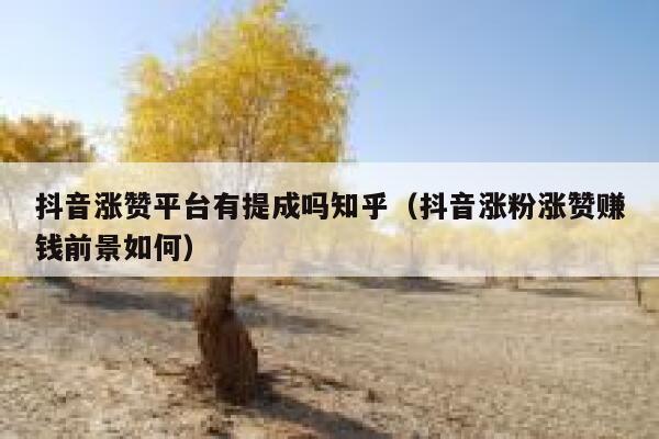 抖音涨赞平台有提成吗知乎（抖音涨粉涨赞赚钱前景如何） 第1张