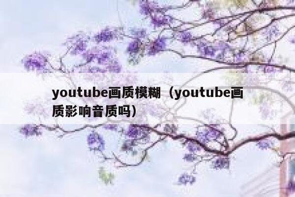 youtube画质模糊（youtube画质影响音质吗） 第1张