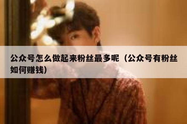 公众号怎么做起来粉丝最多呢（公众号有粉丝如何赚钱） 第1张
