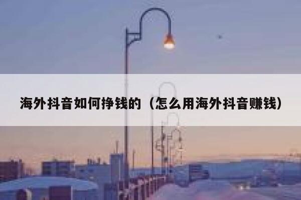 海外抖音如何挣钱的（怎么用海外抖音赚钱） 第1张