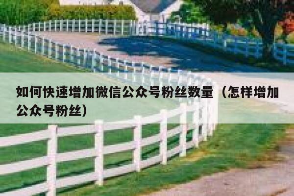 如何快速增加微信公众号粉丝数量（怎样增加公众号粉丝） 第1张