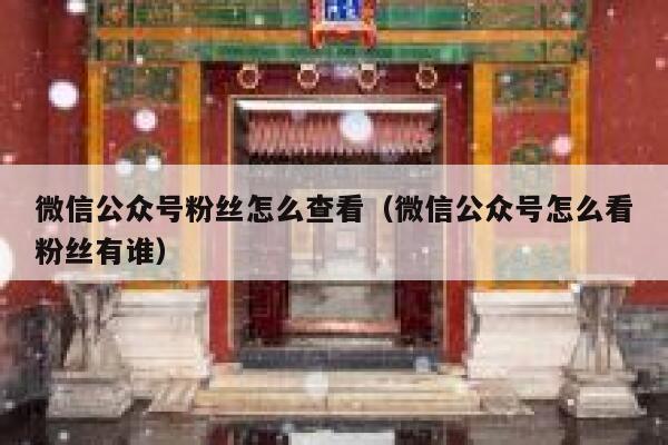 微信公众号粉丝怎么查看（微信公众号怎么看粉丝有谁） 第1张