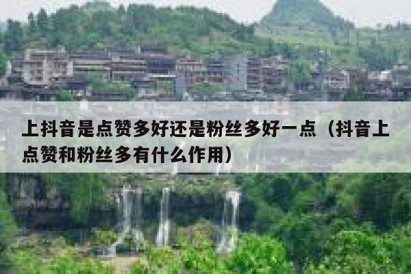 上抖音是点赞多好还是粉丝多好一点（抖音上点赞和粉丝多有什么作用） 第1张