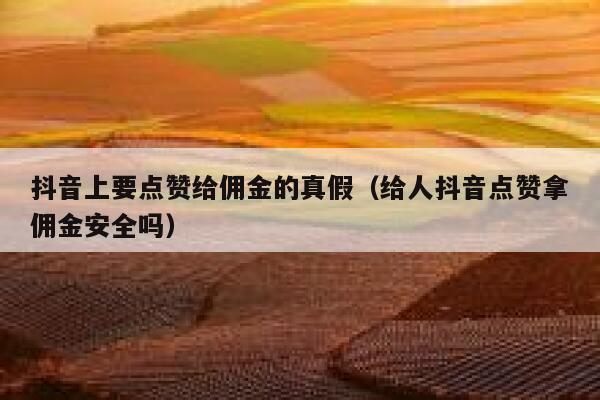 抖音上要点赞给佣金的真假（给人抖音点赞拿佣金安全吗） 第1张