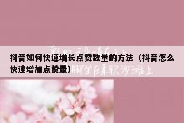 抖音如何快速增长点赞数量的方法（抖音怎么快速增加点赞量） 第1张