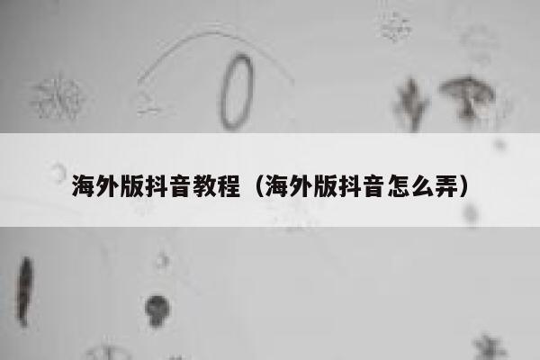 海外版抖音教程（海外版抖音怎么弄） 第1张