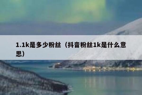 1.1k是多少粉丝（抖音粉丝1k是什么意思） 第1张