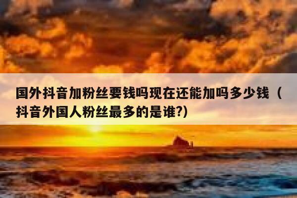 国外抖音加粉丝要钱吗现在还能加吗多少钱（抖音外国人粉丝最多的是谁?） 第1张