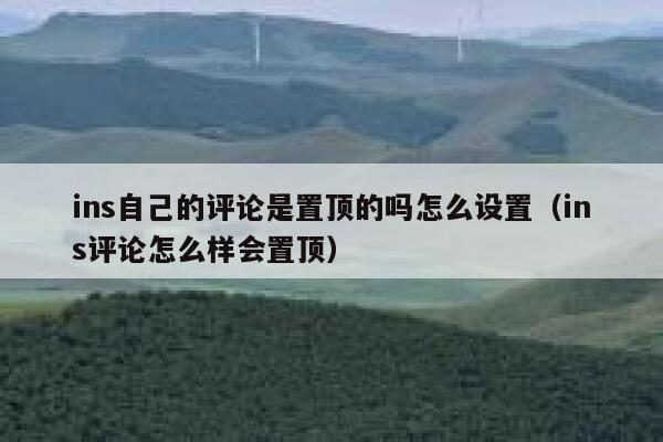 ins自己的评论是置顶的吗怎么设置（ins评论怎么样会置顶） 第1张