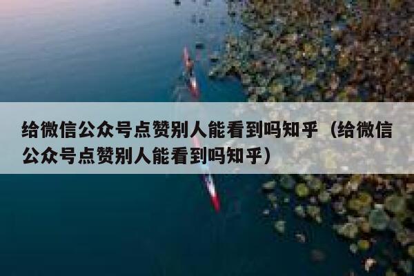 给微信公众号点赞别人能看到吗知乎（给微信公众号点赞别人能看到吗知乎） 第1张