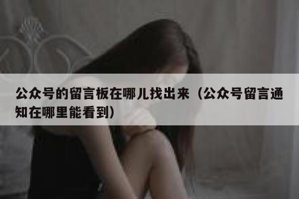 公众号的留言板在哪儿找出来（公众号留言通知在哪里能看到） 第1张