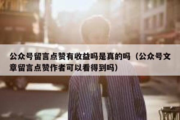 公众号留言点赞有收益吗是真的吗（公众号文章留言点赞作者可以看得到吗） 第1张