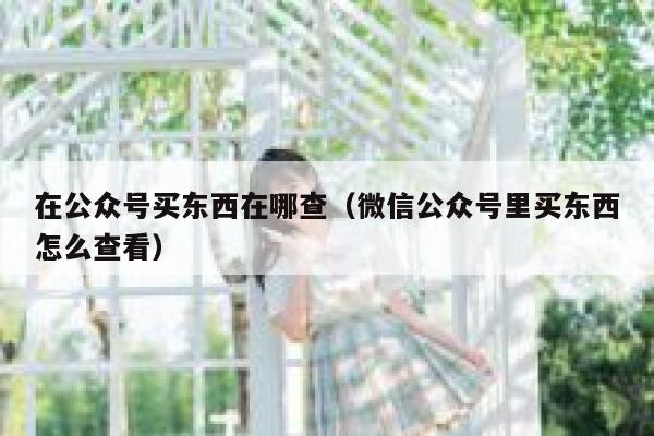 在公众号买东西在哪查（微信公众号里买东西怎么查看） 第1张