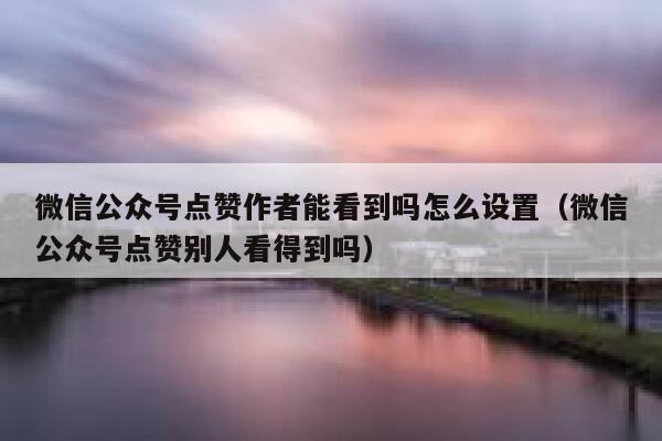 微信公众号点赞作者能看到吗怎么设置（微信公众号点赞别人看得到吗） 第1张