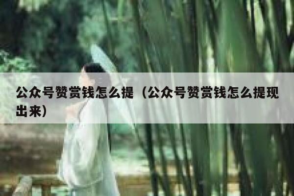 公众号赞赏钱怎么提（公众号赞赏钱怎么提现出来） 第1张