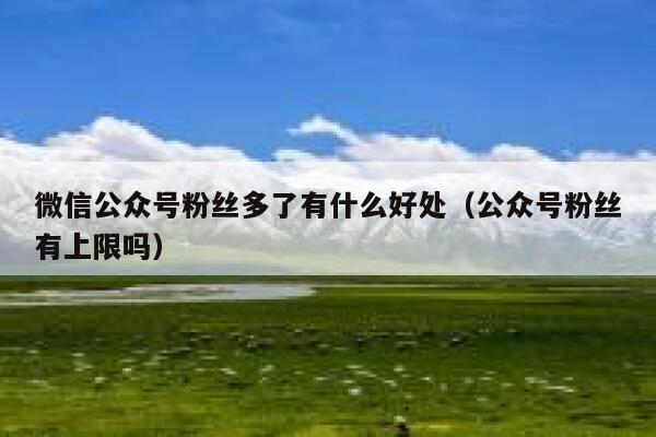 微信公众号粉丝多了有什么好处（公众号粉丝有上限吗） 第1张