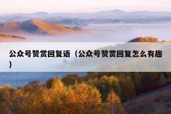 公众号赞赏回复语（公众号赞赏回复怎么有趣） 第1张