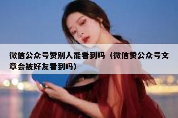 微信公众号赞别人能看到吗（微信赞公众号文章会被好友看到吗） 第1张