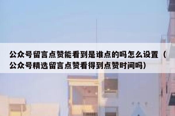 公众号留言点赞能看到是谁点的吗怎么设置（公众号精选留言点赞看得到点赞时间吗） 第1张