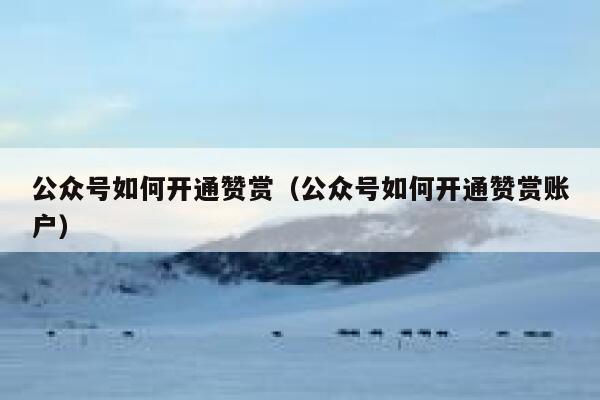 公众号如何开通赞赏(公众号如何开通赞赏账户) 第1张 公众号如何开通赞赏(公众号如何开通赞赏账户) 第1张