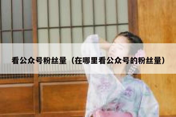看公众号粉丝量（在哪里看公众号的粉丝量） 第1张
