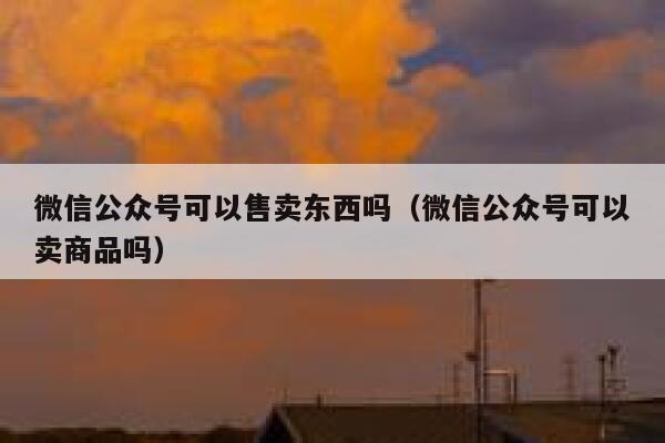 微信公众号可以售卖东西吗（微信公众号可以卖商品吗） 第1张