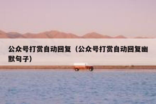 公众号打赏自动回复（公众号打赏自动回复幽默句子） 第1张