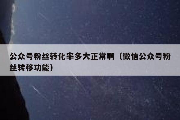 公众号粉丝转化率多大正常啊(微信公众号粉丝转移功能) 第1张 公众号粉丝转化率多大正常啊(微信公众号粉丝转移功能) 第1张