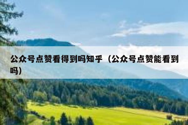 公众号点赞看得到吗知乎（公众号点赞能看到吗） 第1张