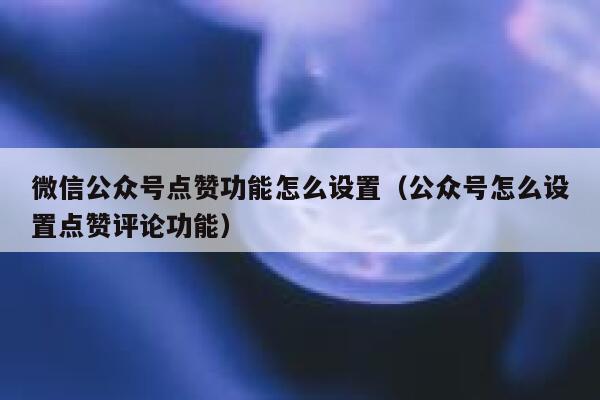 微信公众号点赞功能怎么设置（公众号怎么设置点赞评论功能） 第1张