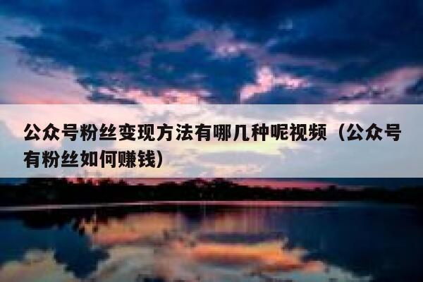 公众号粉丝变现方法有哪几种呢视频（公众号有粉丝如何赚钱） 第1张