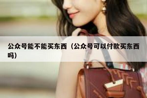 公众号能不能买东西（公众号可以付款买东西吗） 第1张