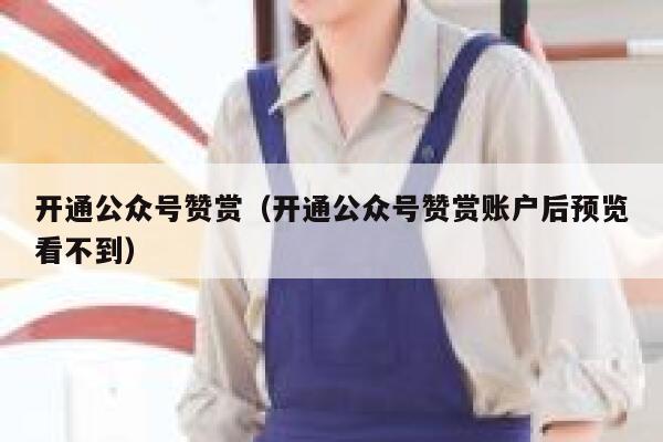 开通公众号赞赏（开通公众号赞赏账户后预览看不到） 第1张