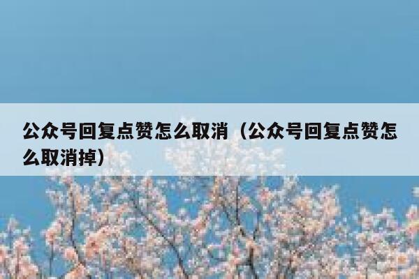 公众号回复点赞怎么取消（公众号回复点赞怎么取消掉） 第1张