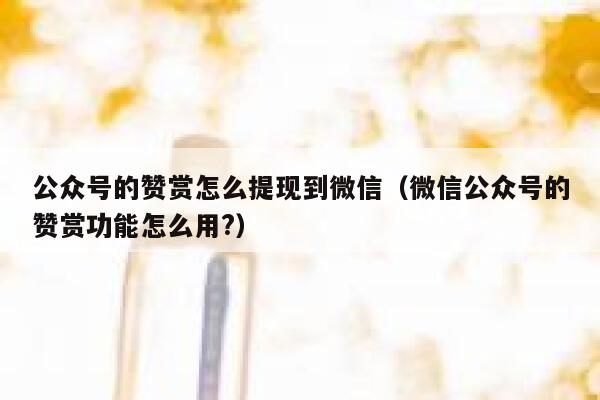 公众号的赞赏怎么提现到微信（微信公众号的赞赏功能怎么用?） 第1张