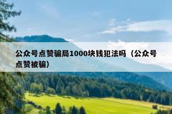 公众号点赞骗局1000块钱犯法吗（公众号点赞被骗） 第1张