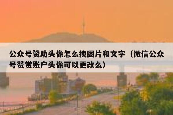 公众号赞助头像怎么换图片和文字（微信公众号赞赏账户头像可以更改么） 第1张