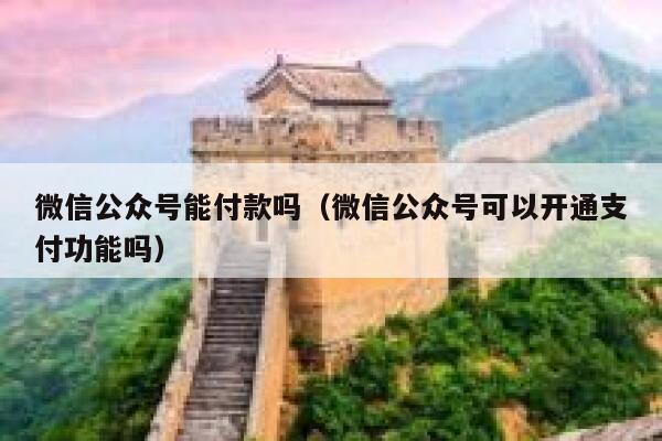 微信公众号能付款吗（微信公众号可以开通支付功能吗） 第1张