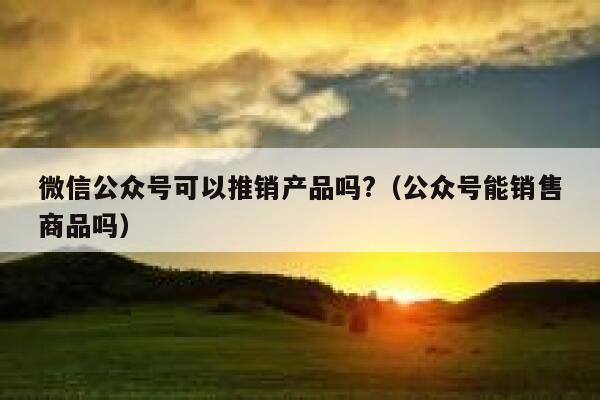 微信公众号可以推销产品吗?（公众号能销售商品吗） 第1张